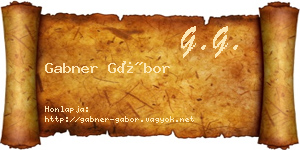 Gabner Gábor névjegykártya